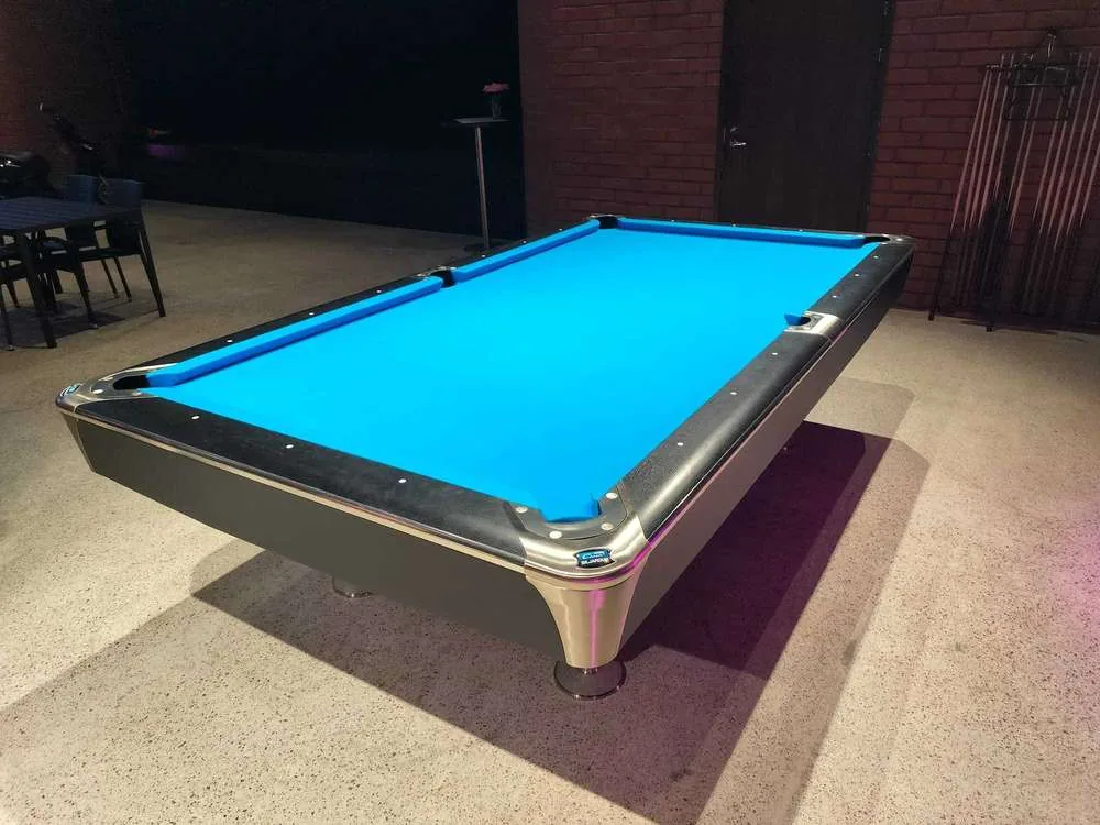Pool table evening setup